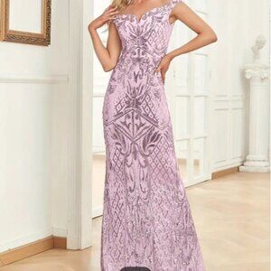 Long Mermaid Dress with luxury contrast Sequined for Special occasions